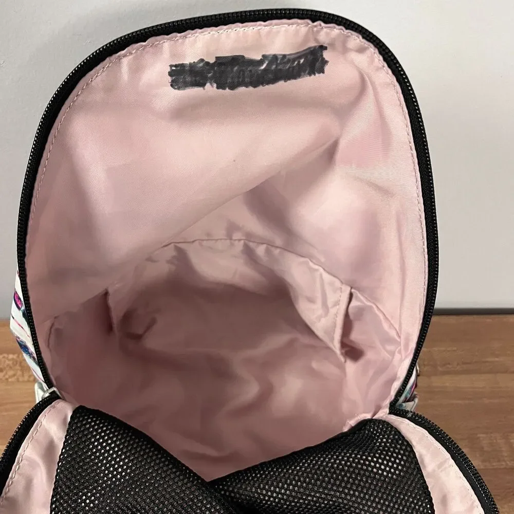 Ivivva by Lululemon Girl's Active Small Backpack Multi Stripe Bottom Shoe Pocket
